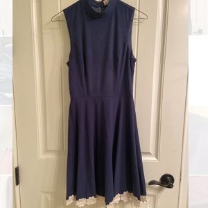 Navy velvet-like Altard State Dress, Small